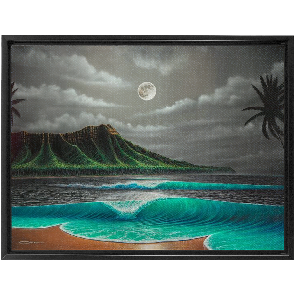 "Midnight Breeze" Framed Traditional Stretched Canvas