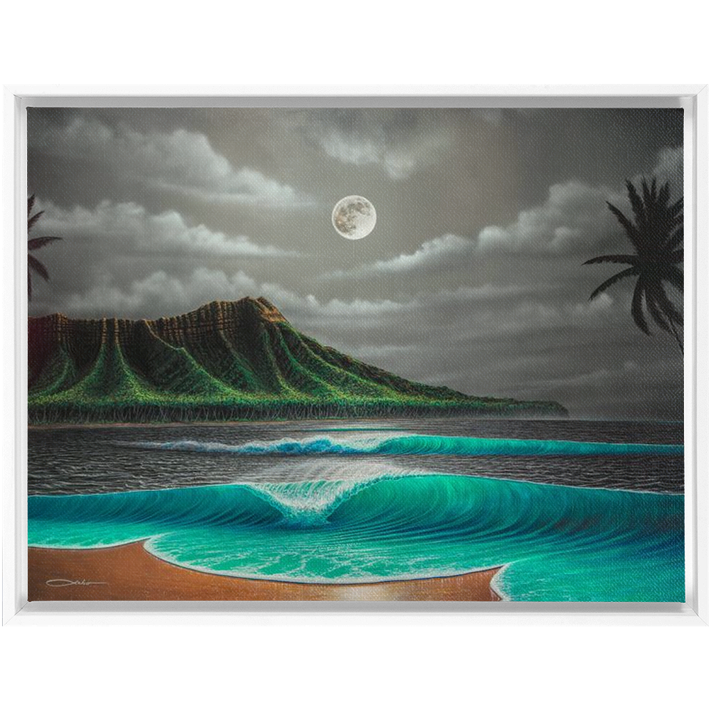 "Midnight Breeze" Framed Traditional Stretched Canvas