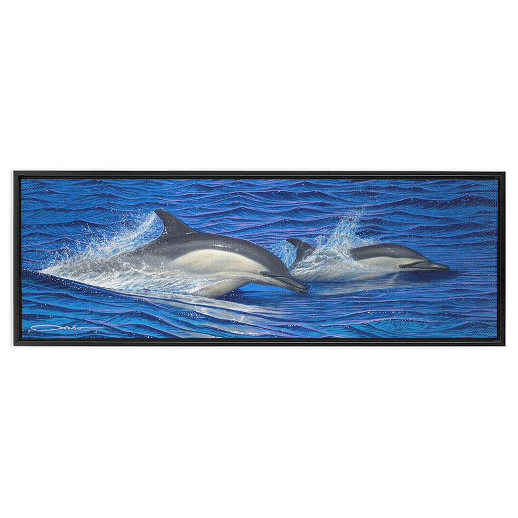 "Dolphin Blue" Framed Traditional Stretched Canvas