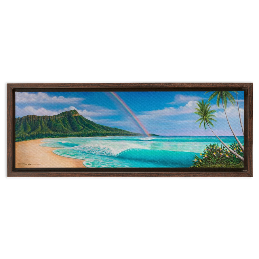 "Waikiki Paradise" Framed Traditional Stretched Canvas