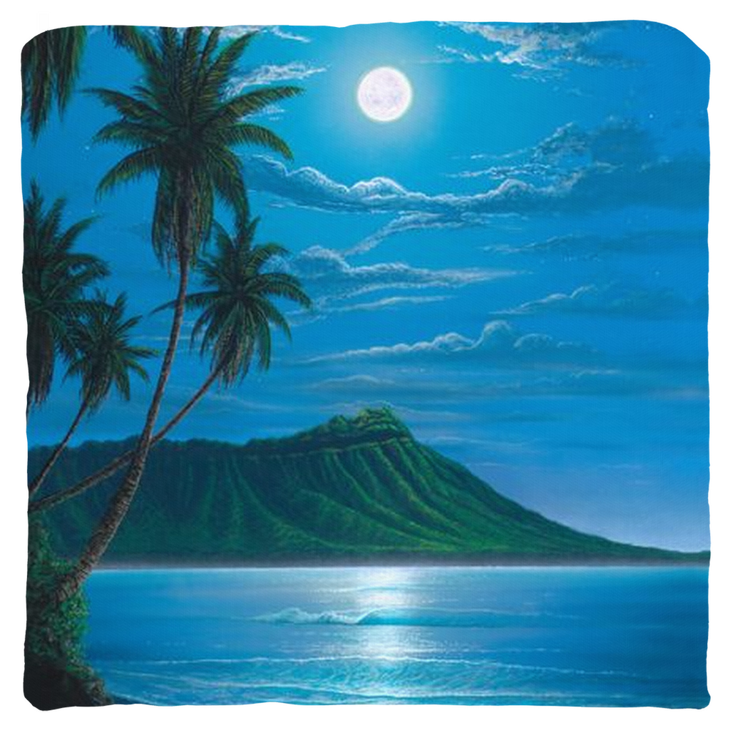 "Diamond Head Moon" Throw Pillows