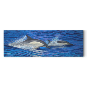 "Dolphin Blue" Traditional Stretched Canvas