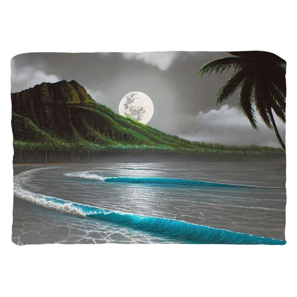 "Moonrise Waikiki" Throw Pillows