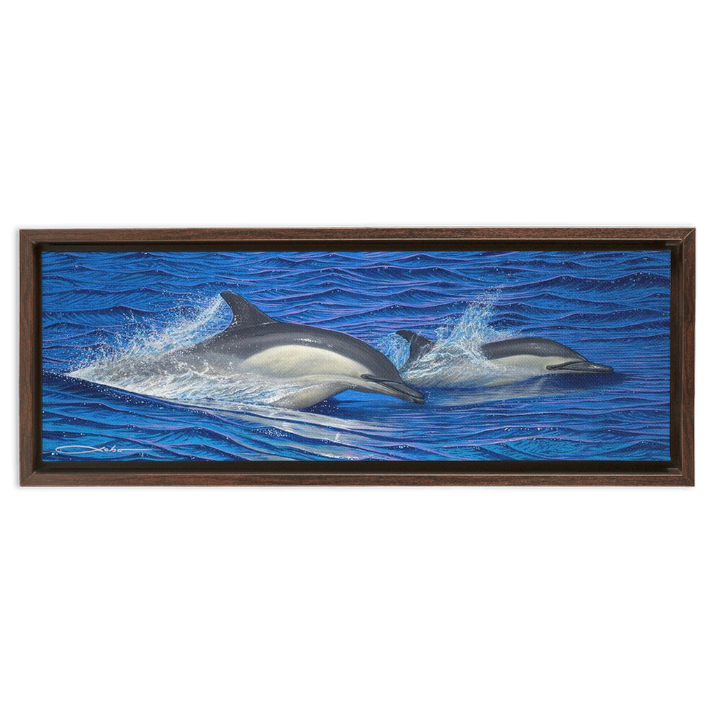 "Dolphin Blue" Framed Traditional Stretched Canvas