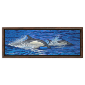 "Dolphin Blue" Framed Traditional Stretched Canvas