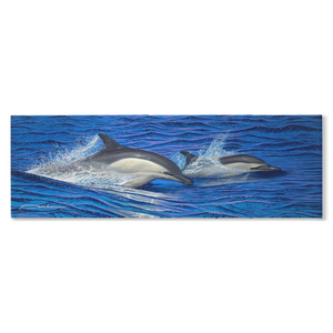 "Dolphin Blue" Traditional Stretched Canvas