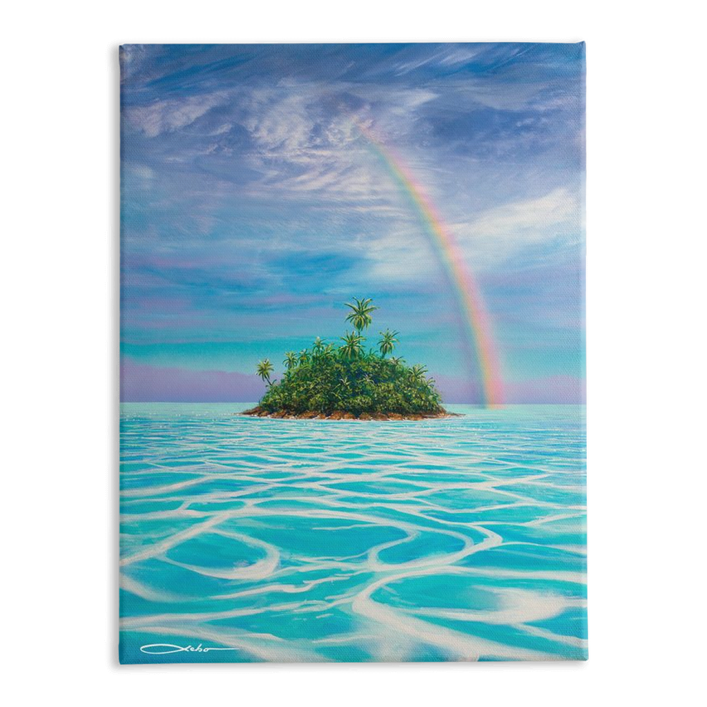 "Heaven's Lagoon" Traditional Stretched Canvas