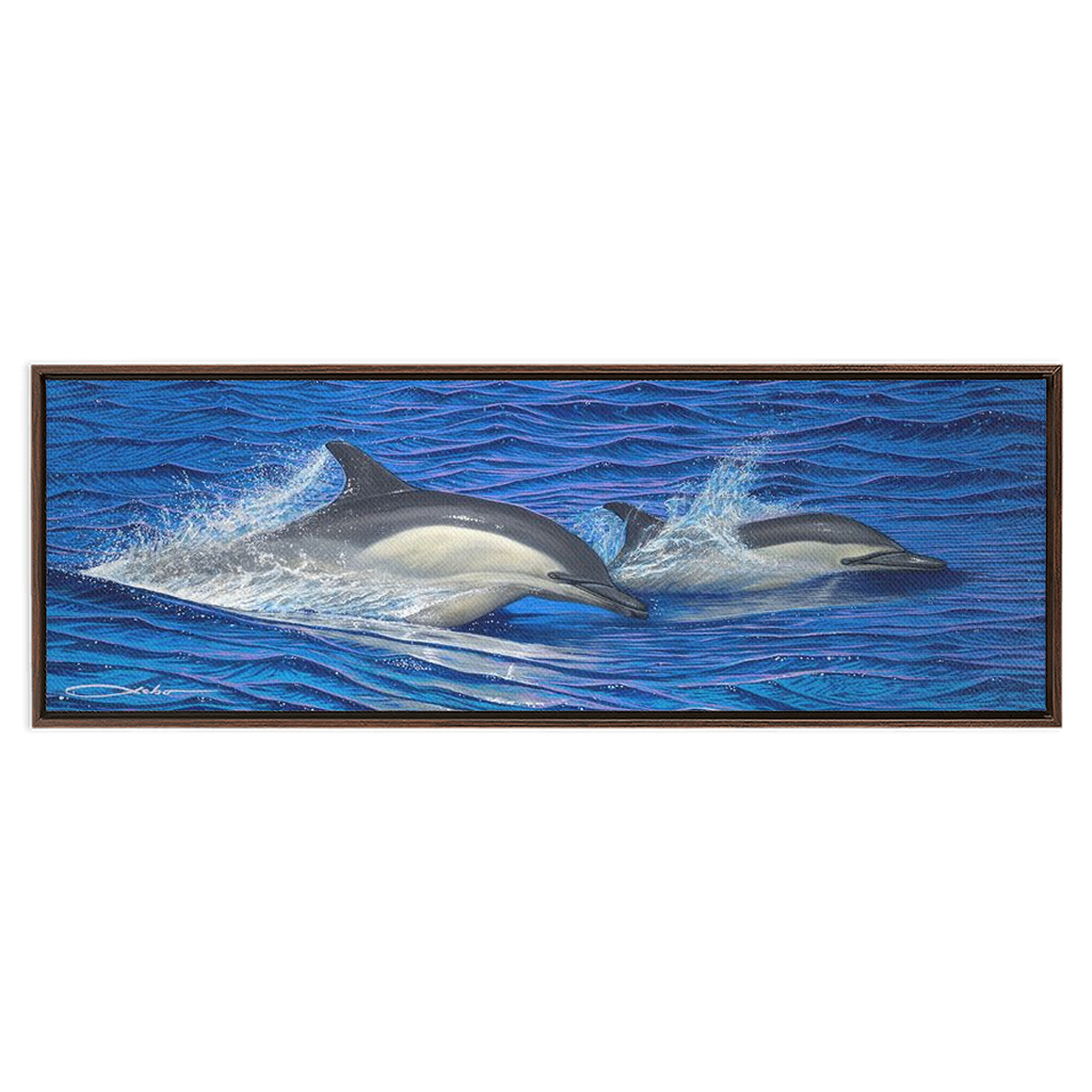 "Dolphin Blue" Framed Traditional Stretched Canvas