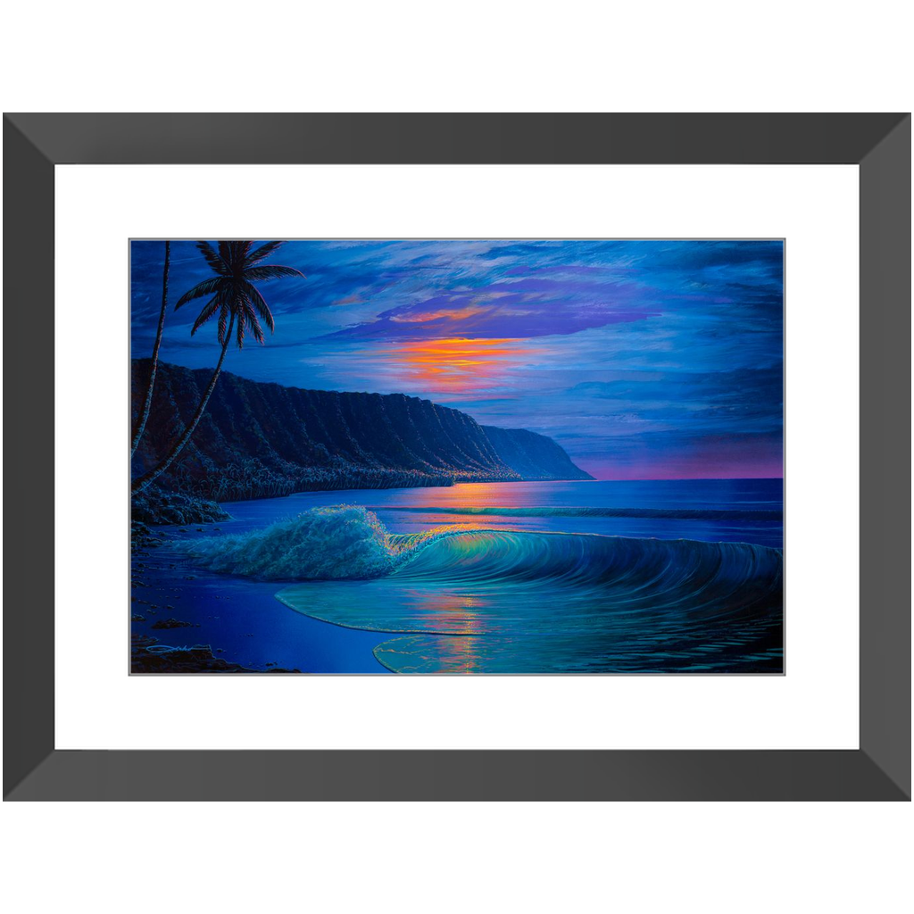 "Haleiwa Harvest Moon" Framed Prints