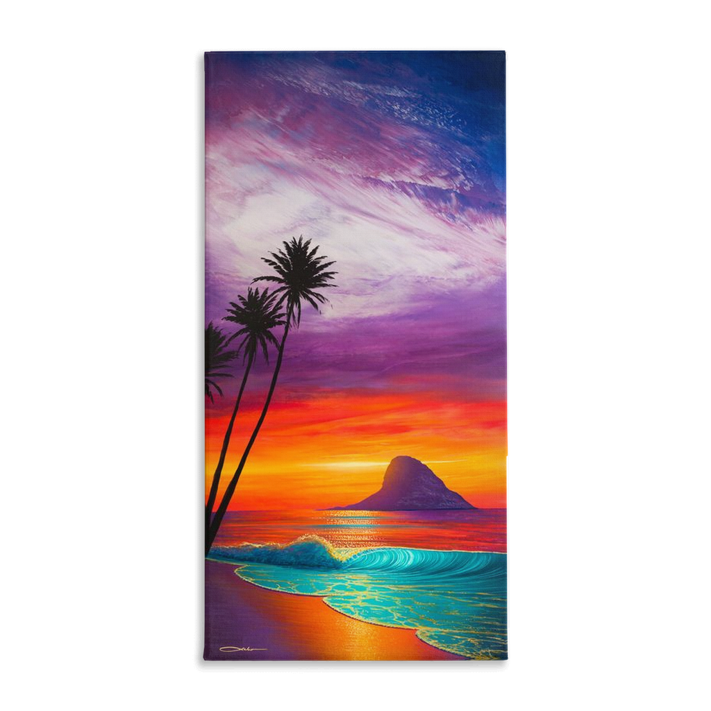 "Sunrise At Mokoli'i" Traditional Stretched Canvas