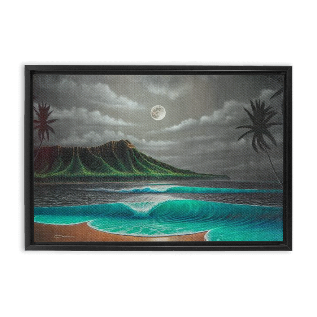 "Midnight Breeze" Framed Traditional Stretched Canvas