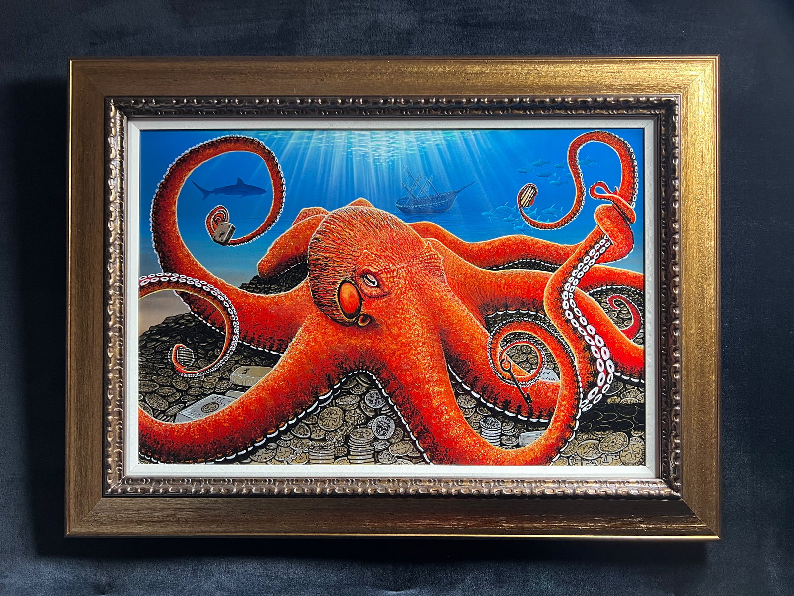 "No Man's Treasure" Original Painting on 24"x 36"x 2" Canvas w/ Gold Frame