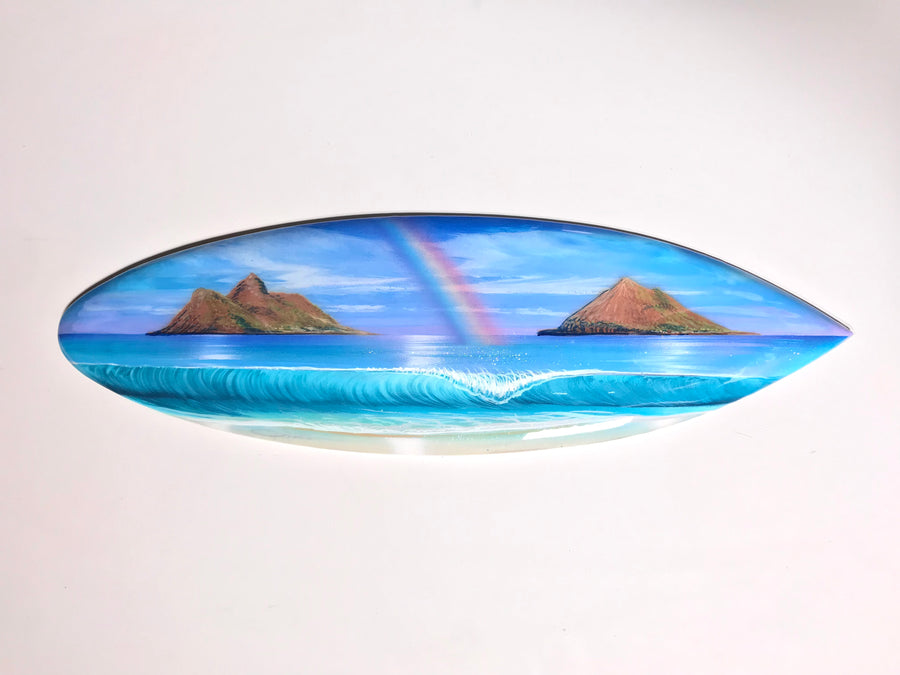 “Lanikai" Original Painting on Mini Surfboard
