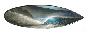 19" "Full Moon" Mini Surfboard Print with Epoxy