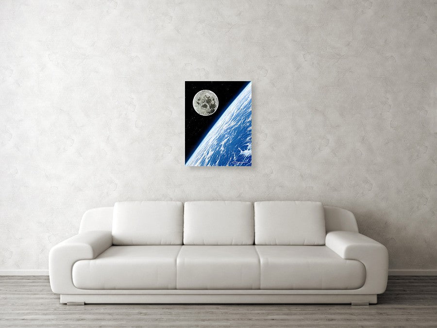 "Moon Over Earth" Original Painting - SeboArt.com