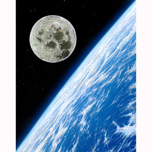 "Moon Over Earth" Original Painting - SeboArt.com