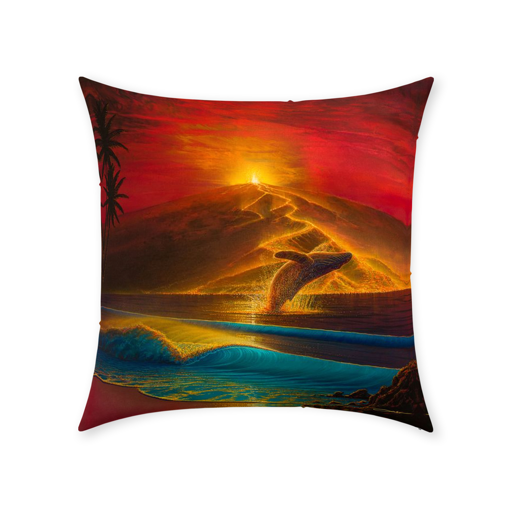 "Mauna Loa Awakes" Throw Pillows