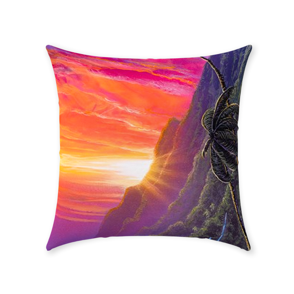 "Sunrise Over Kualoa" Throw Pillows