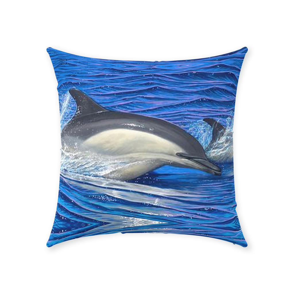 "Dolphin Blue" Throw Pillows