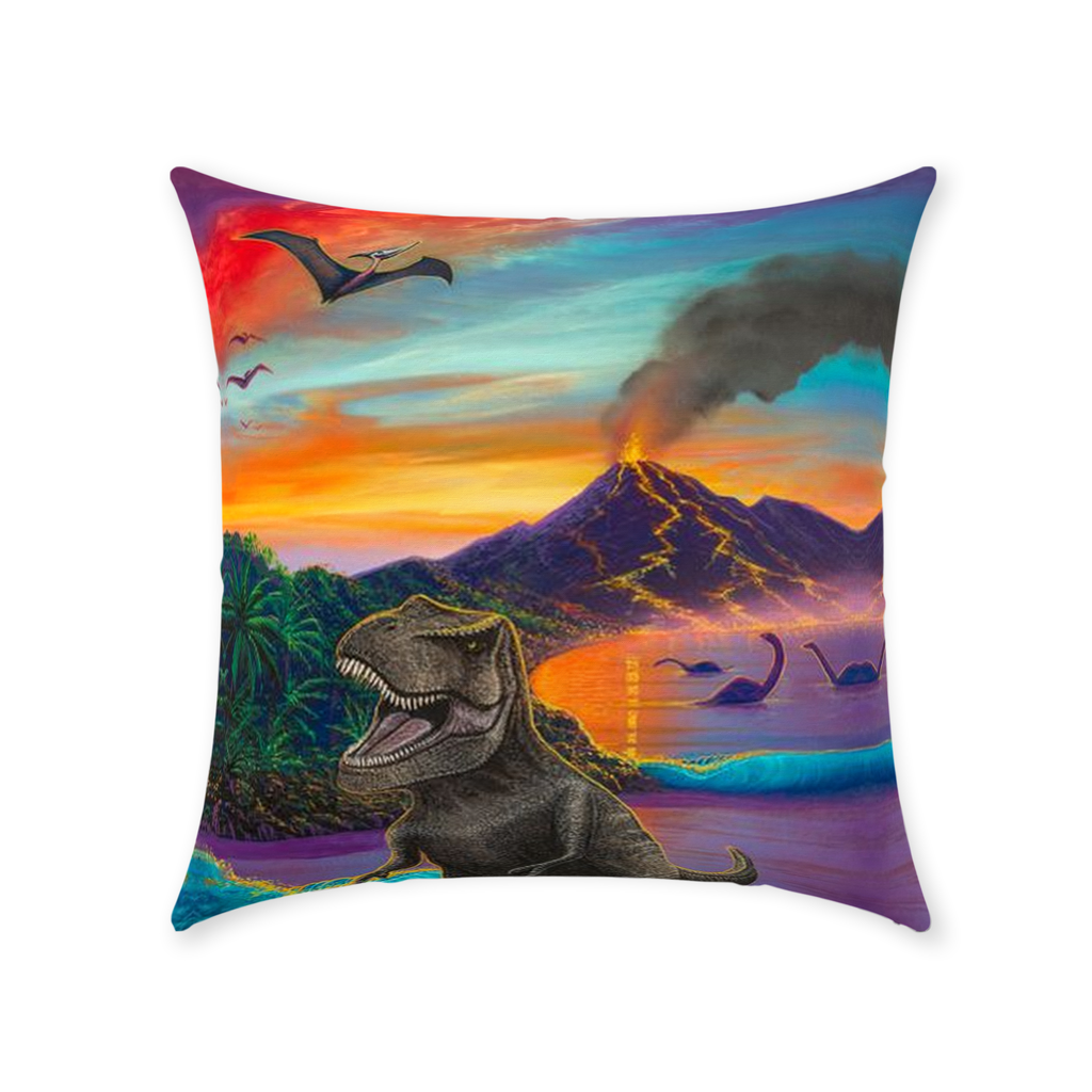 "Jurassic Island" Throw Pillows