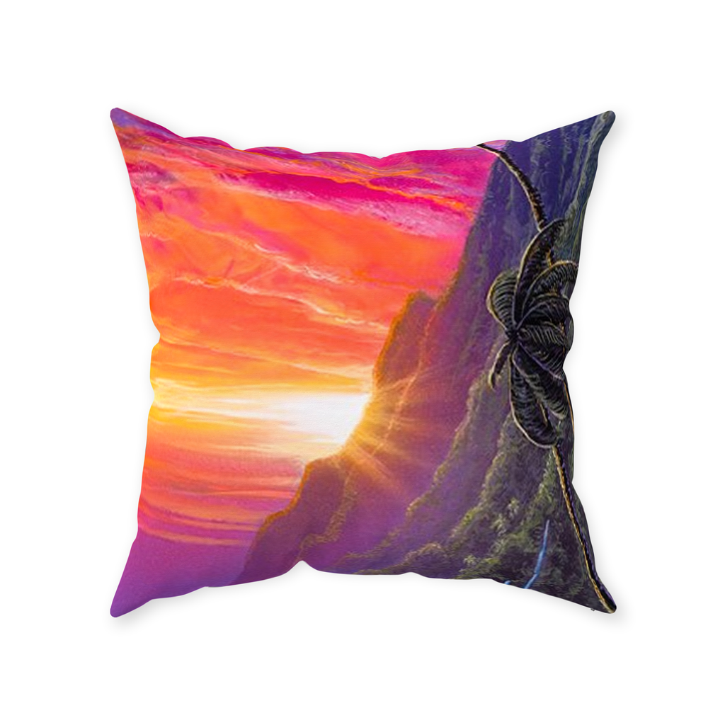 "Sunrise Over Kualoa" Throw Pillows