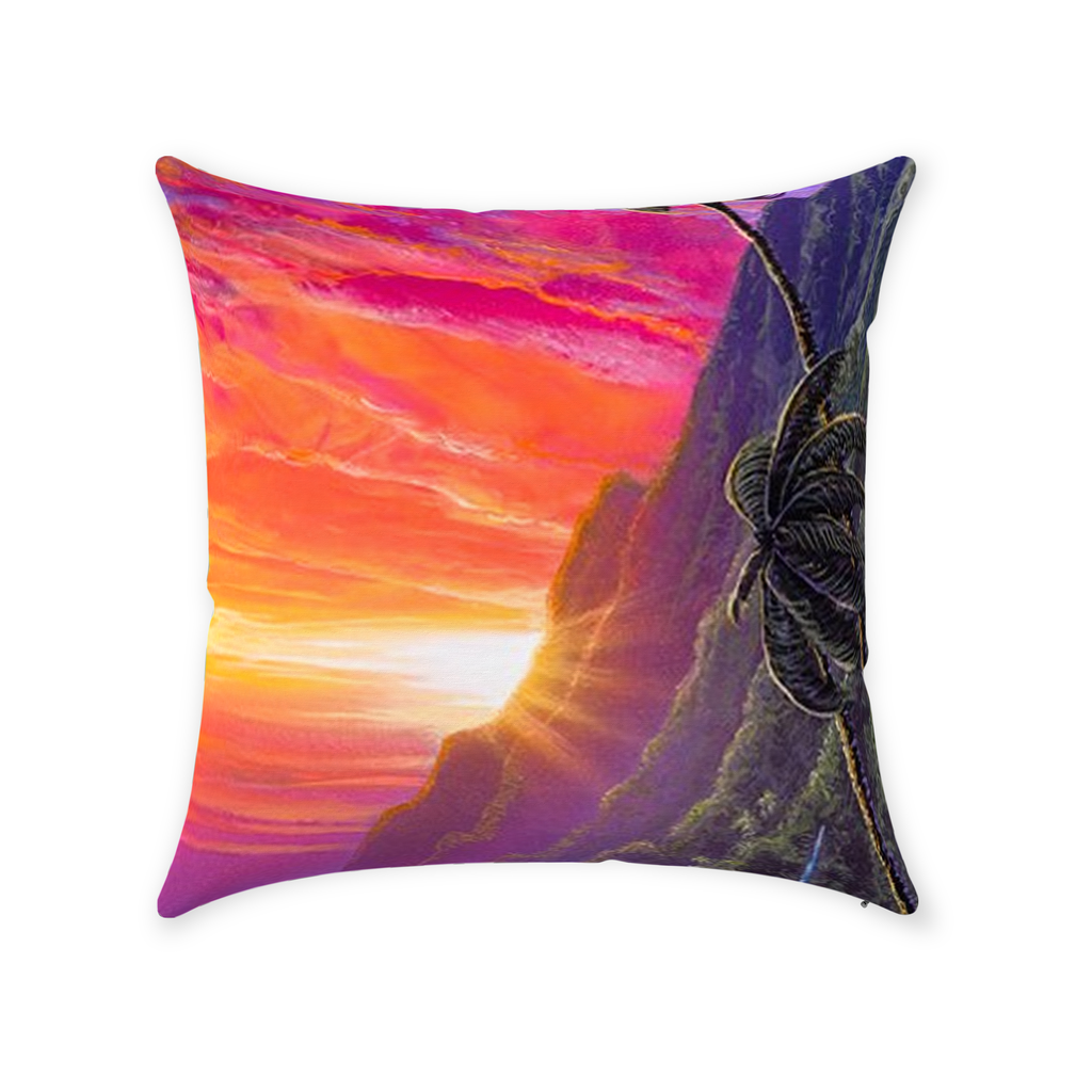 "Sunrise Over Kualoa" Throw Pillows