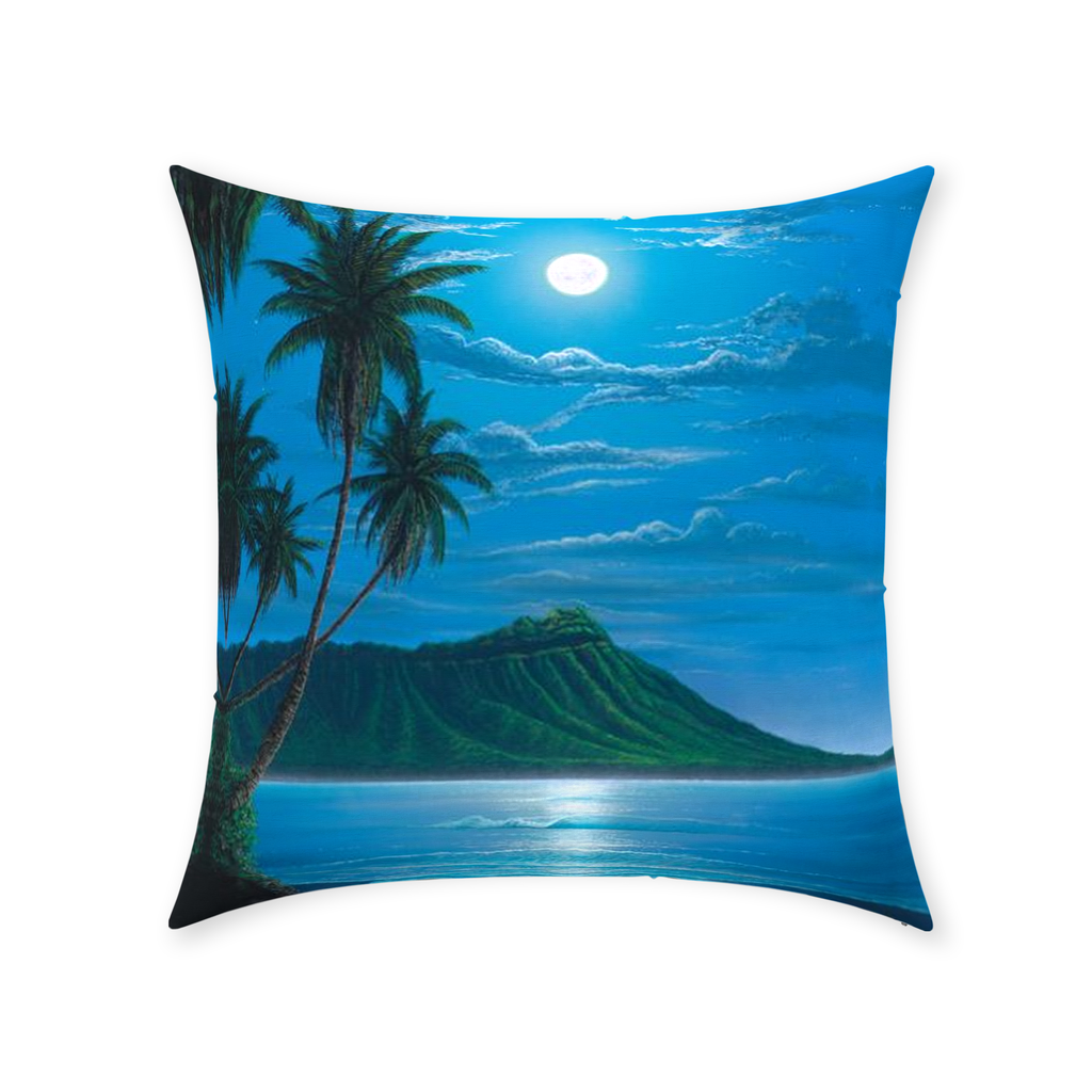 "Diamond Head Moon" Throw Pillows