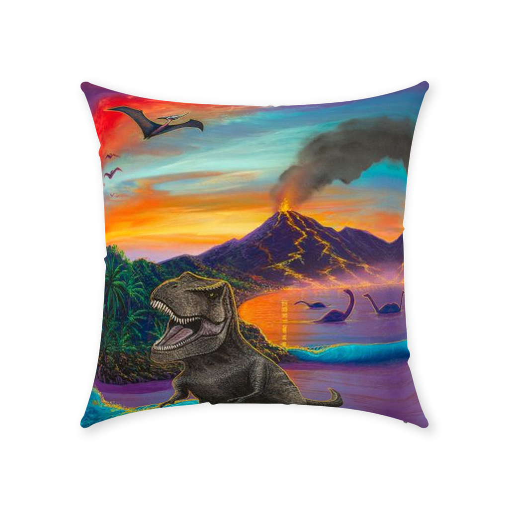 "Jurassic Island" Throw Pillows