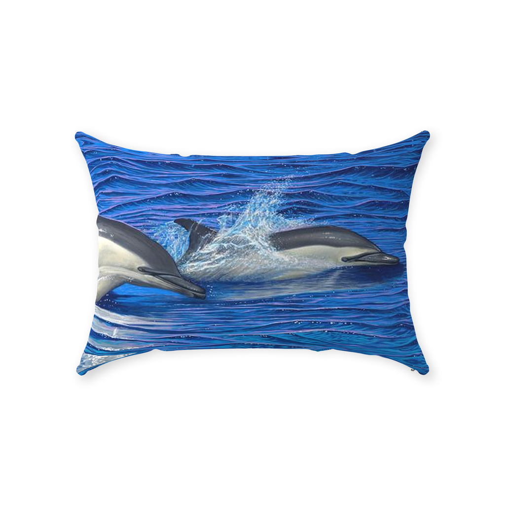 "Dolphin Blue" Throw Pillows