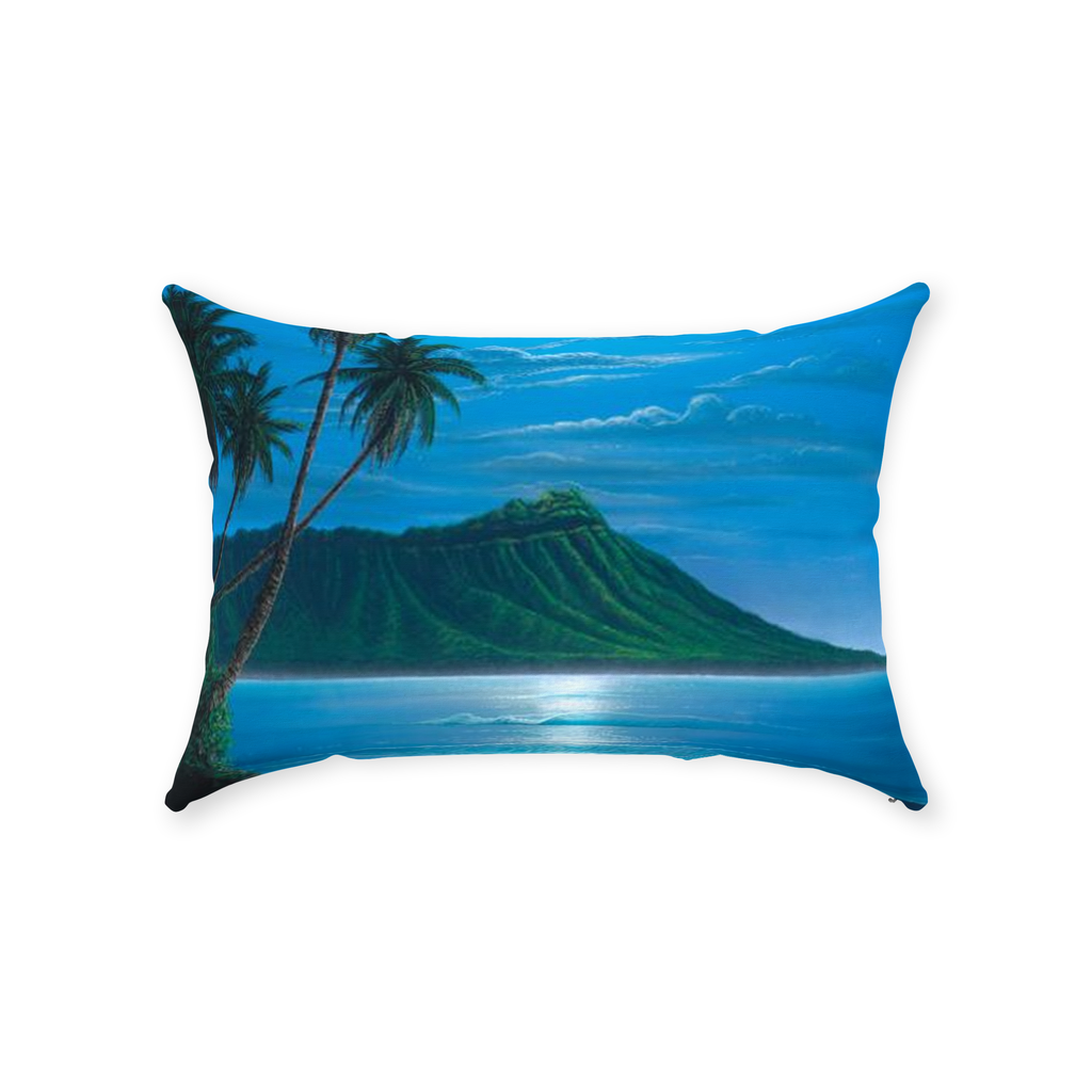 "Diamond Head Moon" Throw Pillows