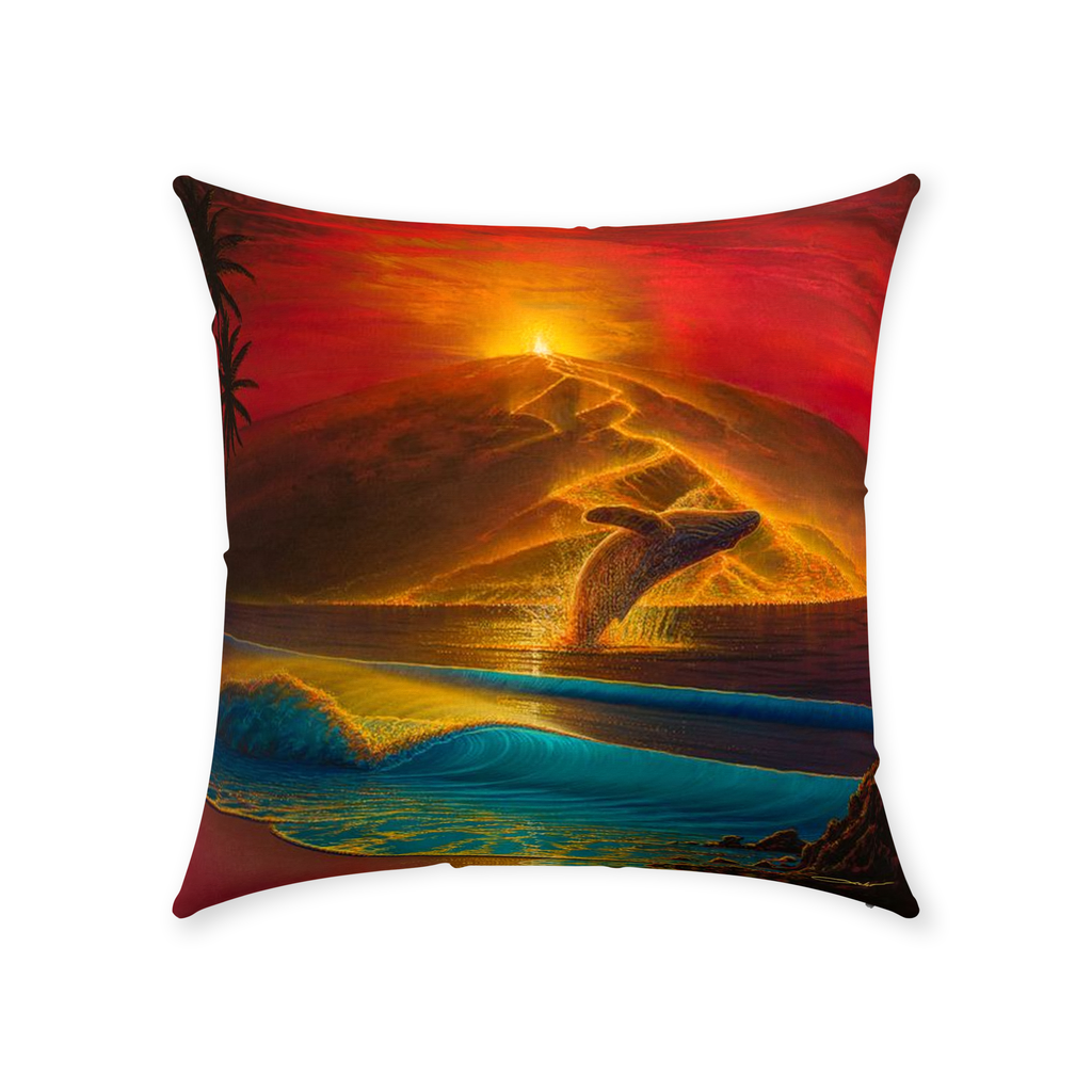 "Mauna Loa Awakes" Throw Pillows