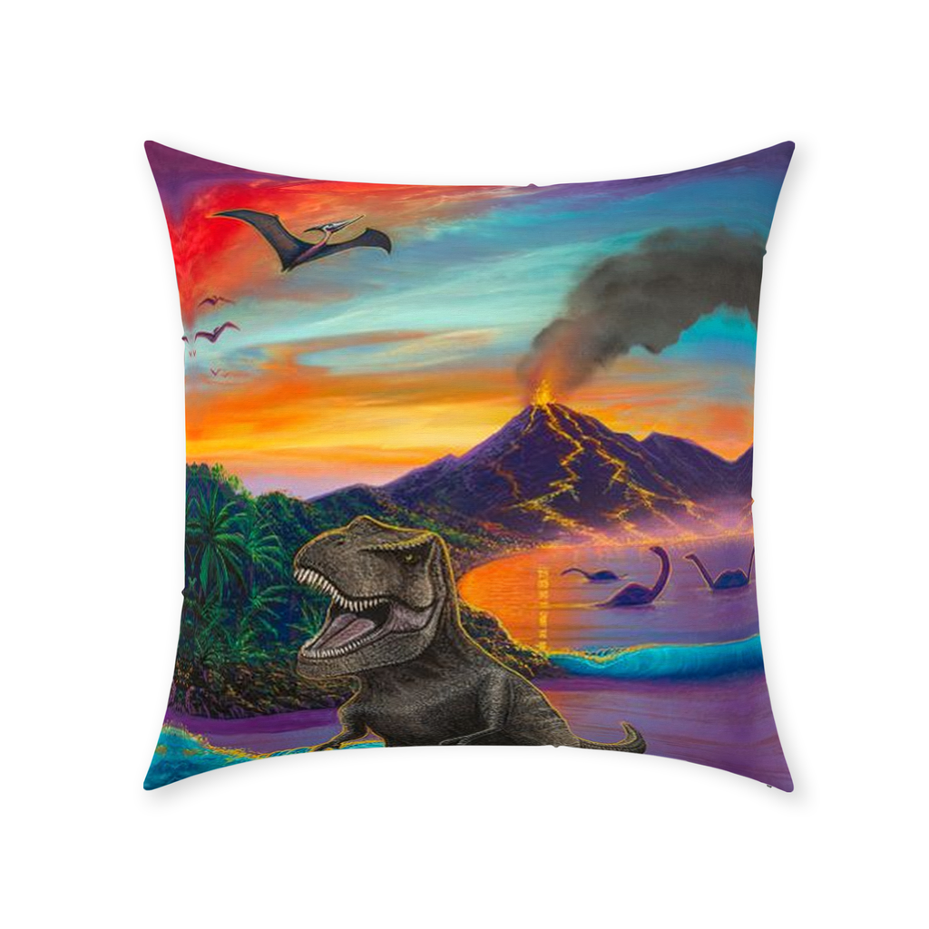 "Jurassic Island" Throw Pillows