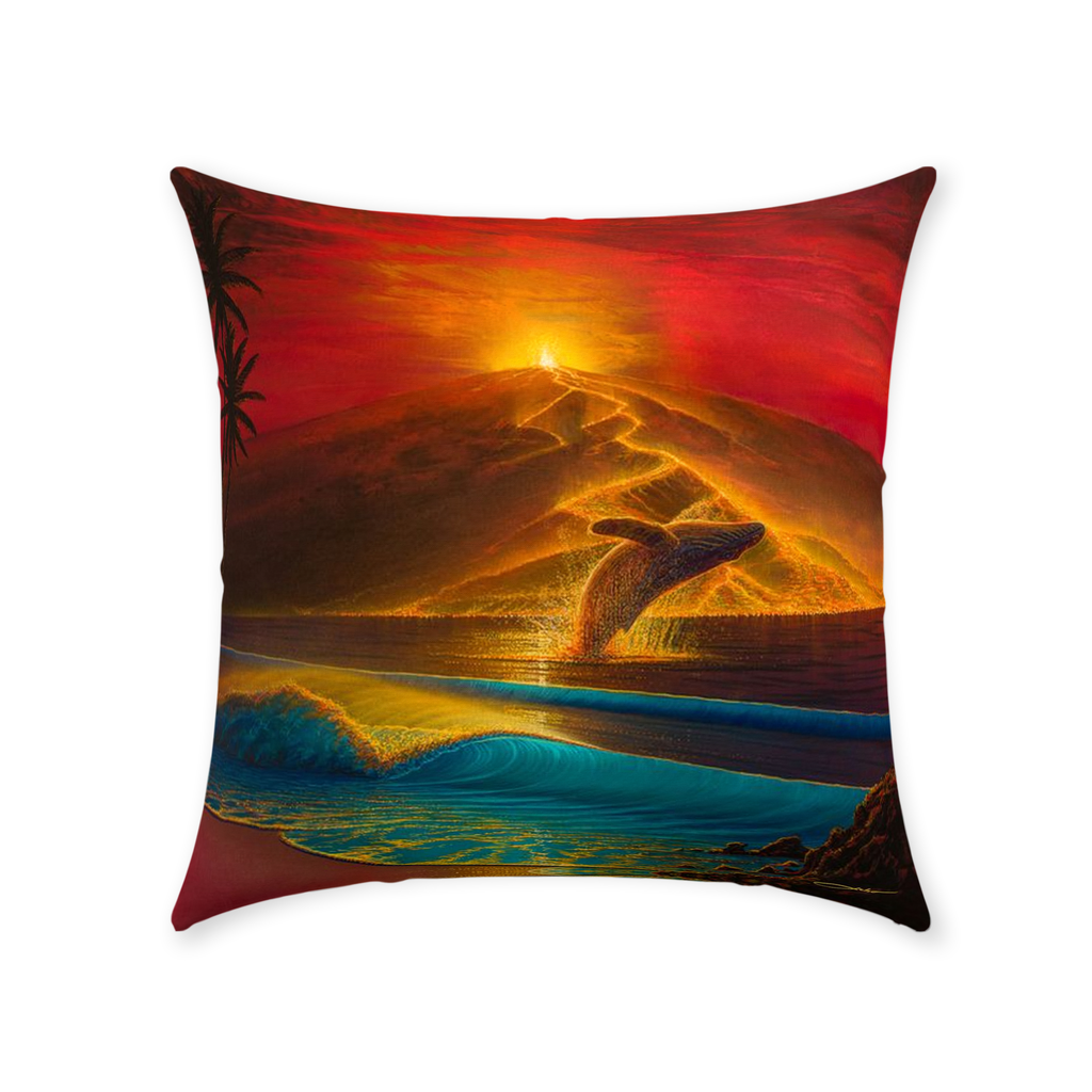 "Mauna Loa Awakes" Throw Pillows