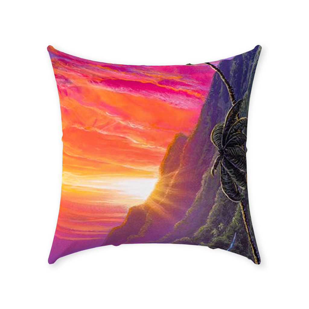 "Sunrise Over Kualoa" Throw Pillows