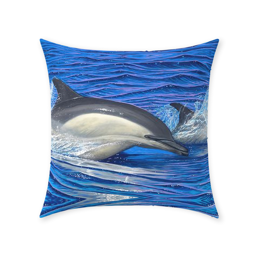 "Dolphin Blue" Throw Pillows