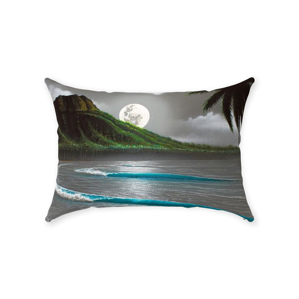 "Moonrise Waikiki" Throw Pillows