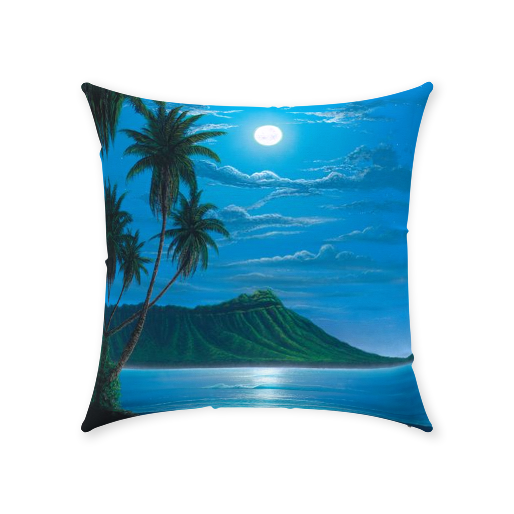 "Diamond Head Moon" Throw Pillows